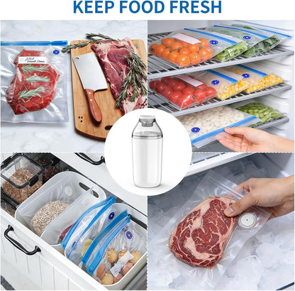 Handheld Vacuum Sealer, Sous Vide Vacuum Pump, Rechargeable Hand Held Vacuum Sealer for food Storage, Camping, Sous Vide, Reusable Vacuum Bags Compatibility, White(Pump Only)