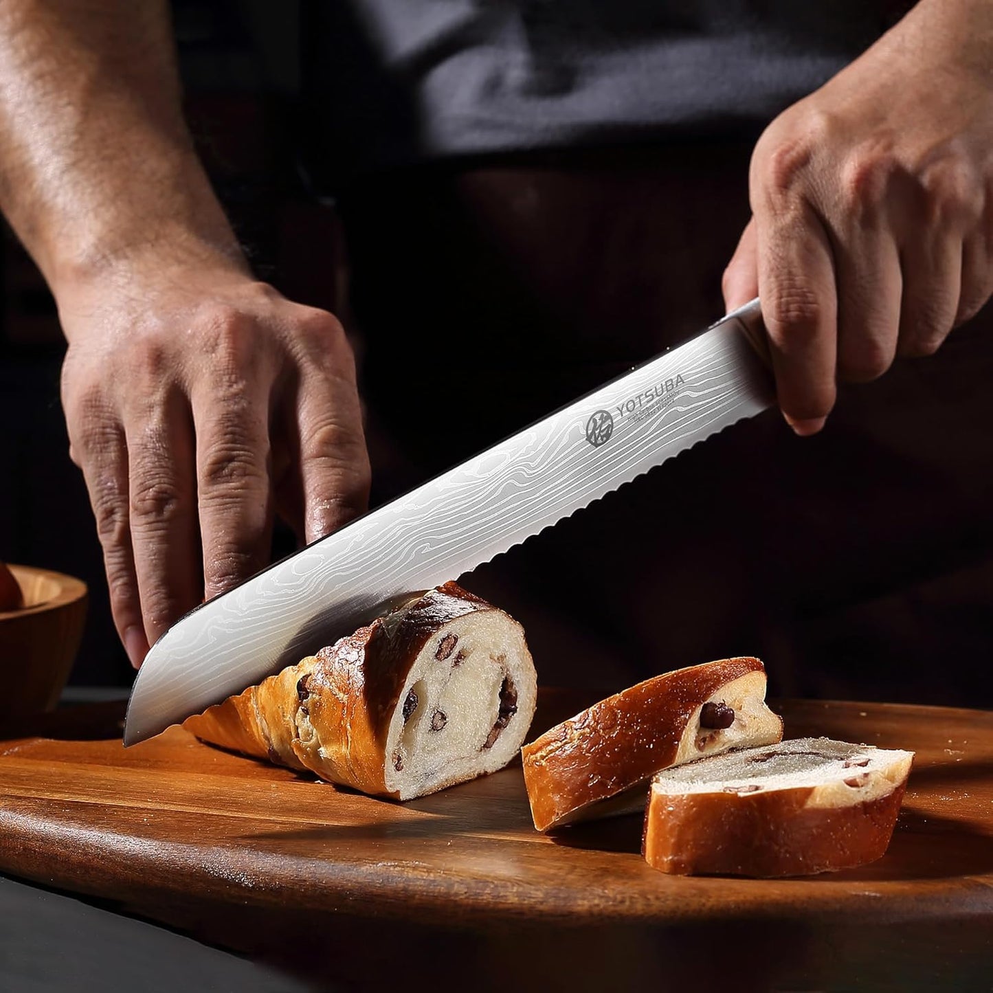 YOTSUBA Steak Knives Set of 6, Razor-Sharp 4.5 Inch Japanese Serrated Steak Knife Set, Full Tang Forged High Carbon Steel Dinner Knives with Ergonomic Handle and Gift Box