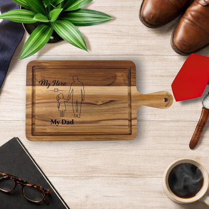 EcoDecors 18"x14" Extra Large Teak Cutting Board, Edge Grain Wood with Juice Groove & Handle, FSC Certified for Kitchen, Carving & Butcher Block Prep