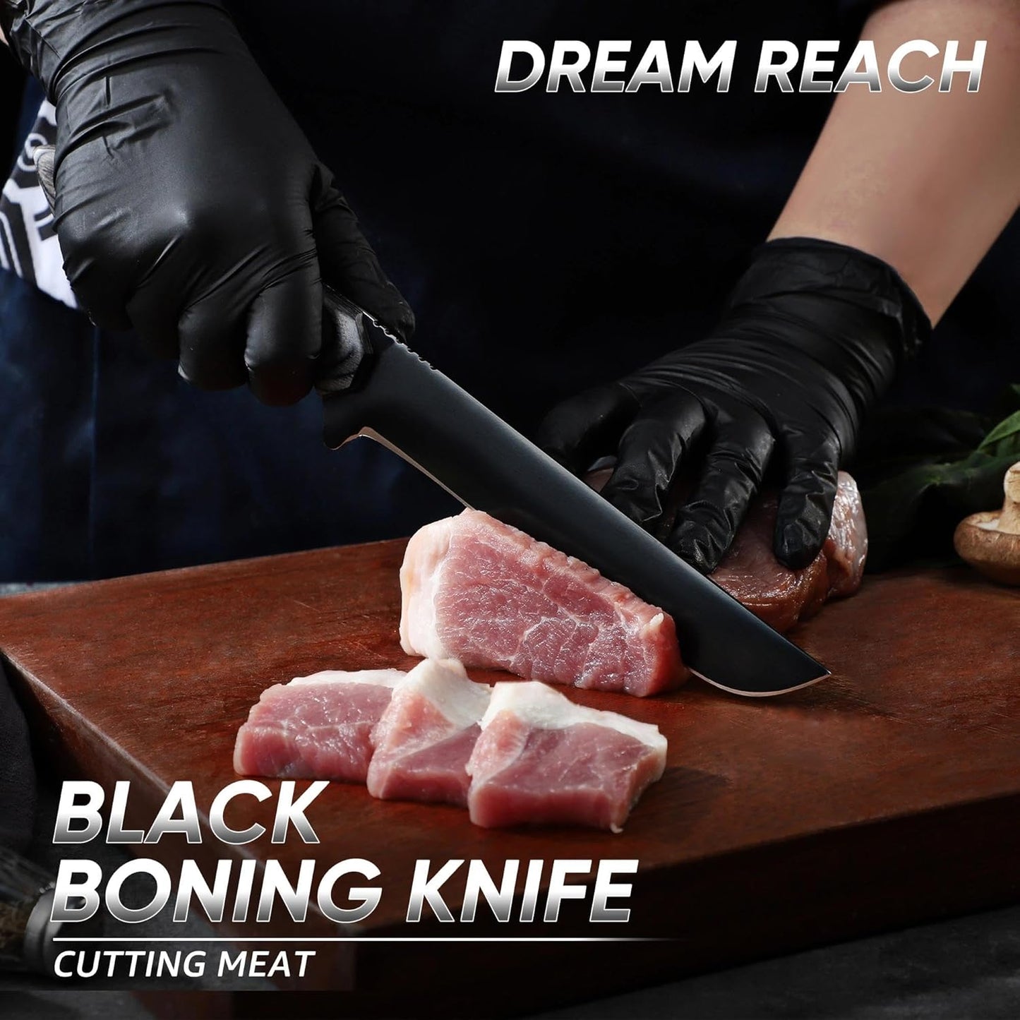 Dream Reach Kiritsuke Chef Knife - High Carbon Steel Sharp Kitchen Knife with Full Tang Handle, Hand Forged Black Cooking Knives for Birthday Mother Father Gift