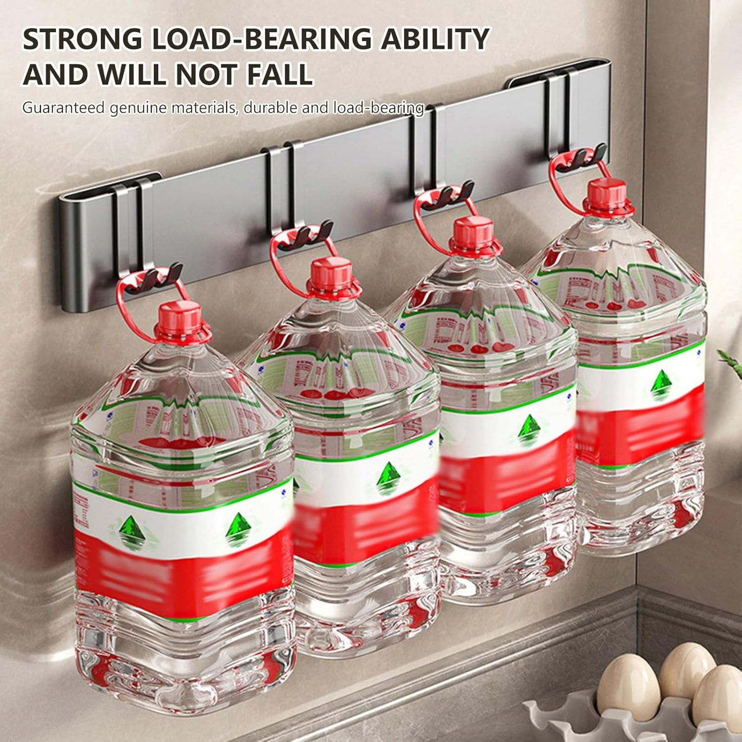 Knife Holder for Wall Mount-Knife Strips with Hooks Stainless Steel Wall Knife Rack-Knife Block-Knife Rack-Utensil Hanger-Kitchen Utensil Holder (Black, 50 CM+9 Hooks)