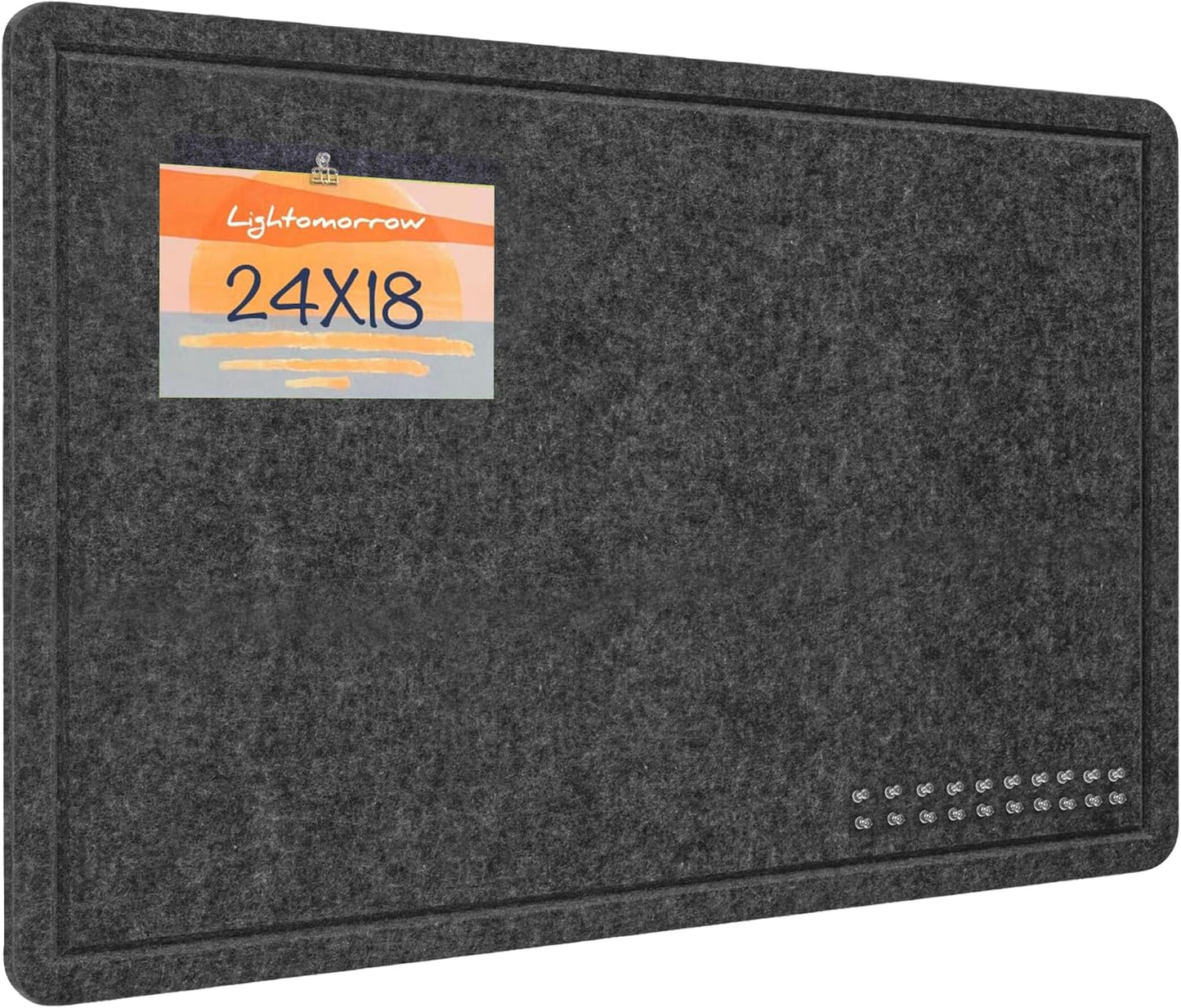 Lightomorrow Bulletin Board, 36 x 24 inches Felt Board - Decorative Pin Board, Cork Board Alternative for Wall, 3' x 2' Foldable Self-Adhesive Vision Board Prayer Board with 20 Pushpins - Black