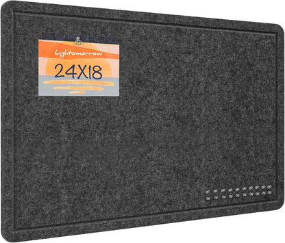 Lightomorrow Bulletin Board, 36 x 24 inches Felt Board - Decorative Pin Board, Cork Board Alternative for Wall, 3' x 2' Foldable Self-Adhesive Vision Board Prayer Board with 20 Pushpins - Black