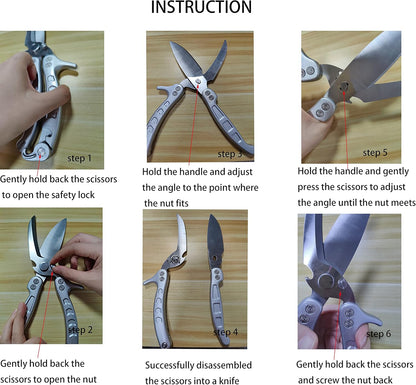 Jasni Heavy Duty Kitchen Shears, Spring Loaded Poultry Shears Stainless Steel Chef Scissors for Bone, Chicken, Poultry, Fish, Food, Meat,Spring-loaded Full Steel Handle