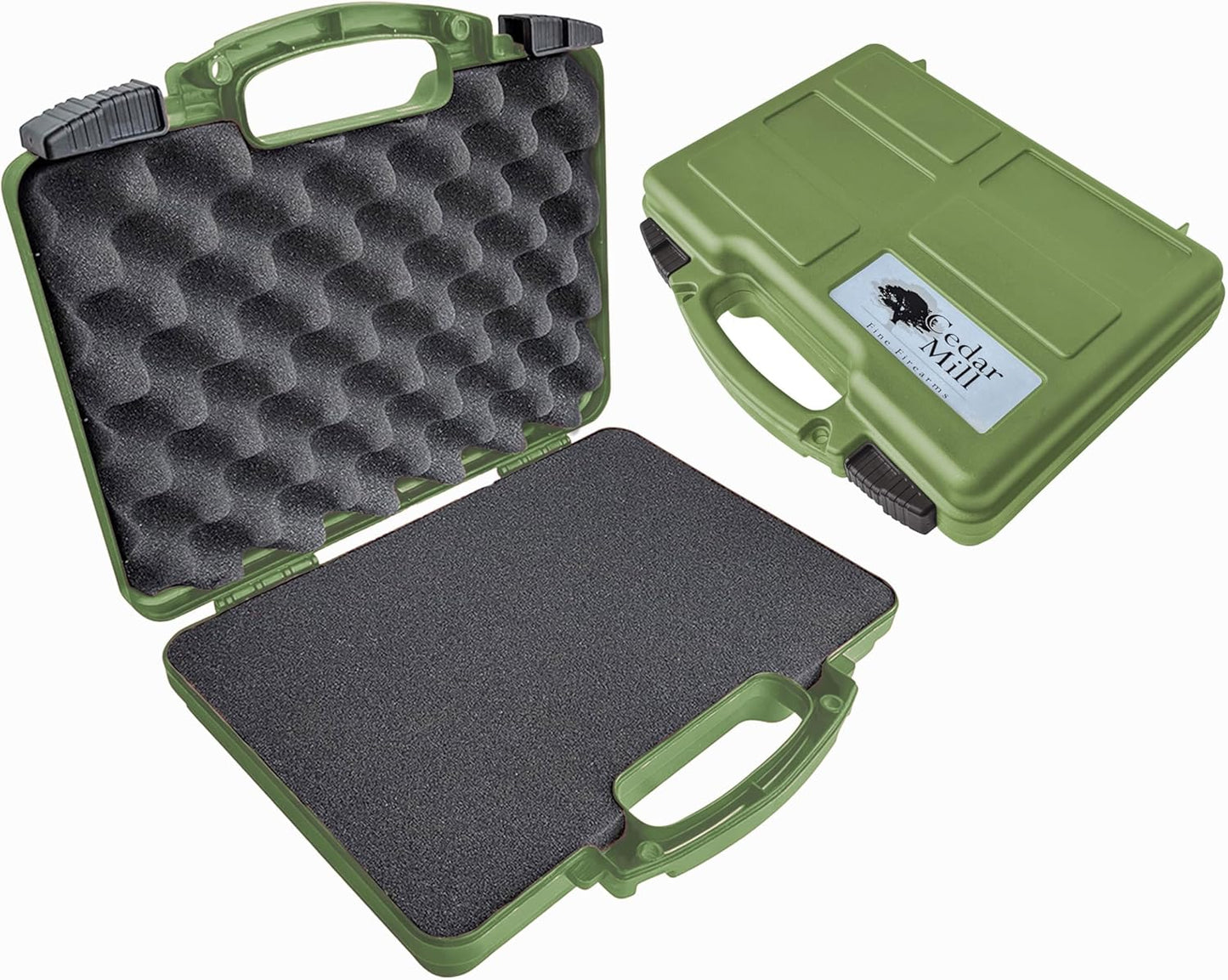 Cedar Mill Fine Firearms TSA Approved Hard Gun Case – Airline Approved Lockable Pistol Carrying Case with Dual Latch & Customizable Foam – Fits 9mm Handgun, Revolver & Firearm for Travel & Range Use