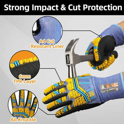 Schwer A4 AIR-SKIN Cut Resistant Work Gloves with Extreme Lightweight & Thin, Grip Glove for Fishing, Refined Work, Gardening Gloves for Yard, Touchscreen, 3D-Comfort Fit, Men Women Gifts, AR3900, L