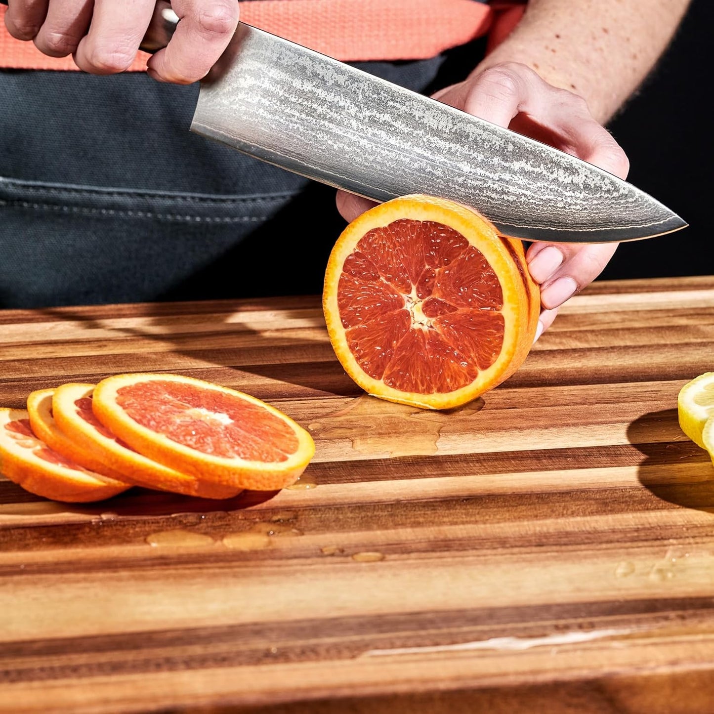 HexClad Large Walnut Cutting Board, Double-Sided with Juice Groove & Recessed Handles, Durable, Scratch-Resistant Hardwood, Great for Chopping, Carving & Serving, 13.75"x19.5"