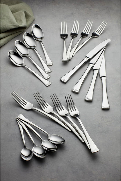 Lenox Silverware Set, Portola 12-Piece Steak Knife Flatware Set, Service For 12, Made Of 18/10 Stainless Steel, Dishwasher Safe, Home And Kitchen Utensils, Knives, Cutlery (Silver, 12 Piece)
