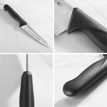 New Star Foodservice Essential 6-Inch Serrated Utility Knife, German Steel