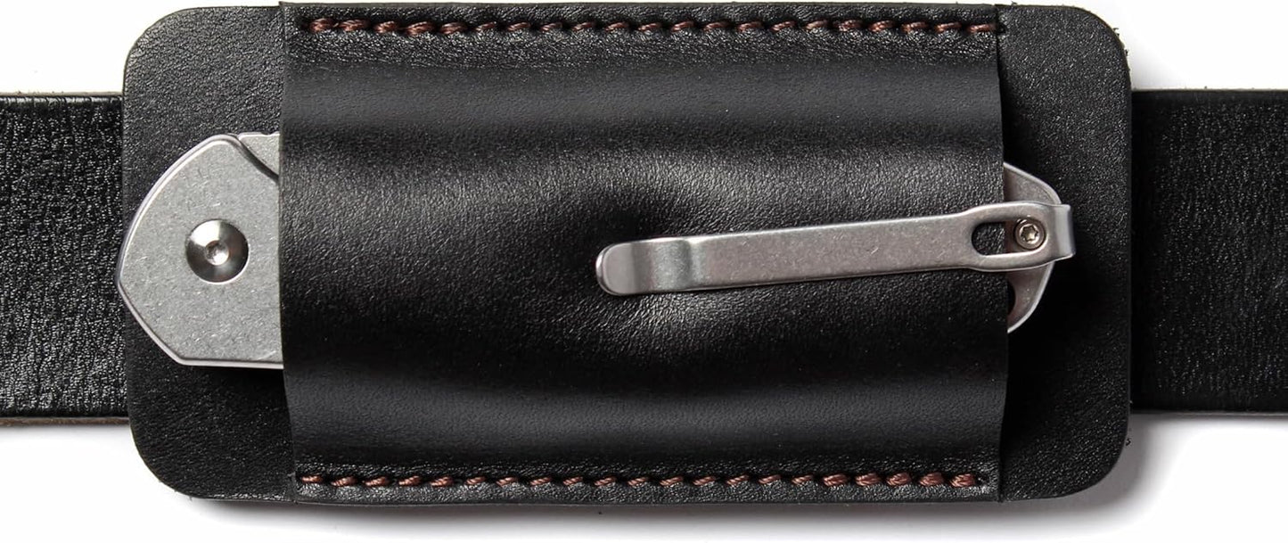 Pocket Knife Sheath for Horizontal Belt Carry, EDC Multitool Folding Knife Verical & Horizontal Belt Holder Holster with Belt Loop VPKS