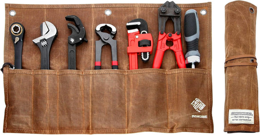 IRONCUBE Tool Pouch, Roll-Up Storage Bag for Hand Tools & Wrenches
