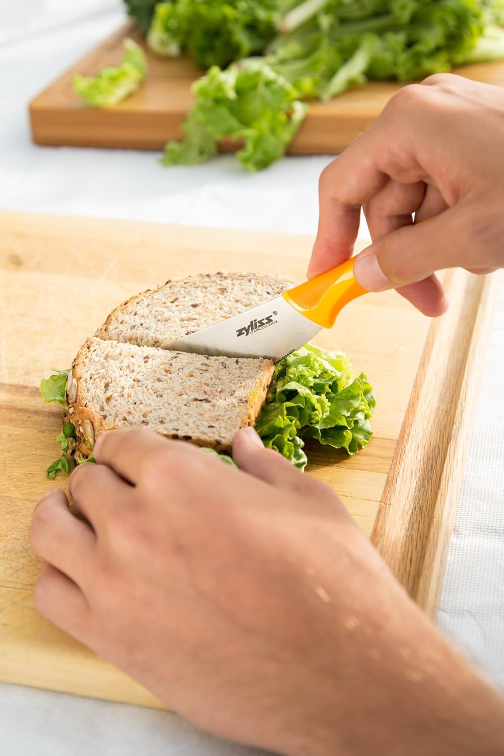 Zyliss Sandwich Knife & Condiment Spreader - Sandwich Spreader for Butter, Cream Cheese, & Jellies - Ergonomic Stainless Steel Spreading - Butter Spread for Bagels & Toast - Gray 4.7"
