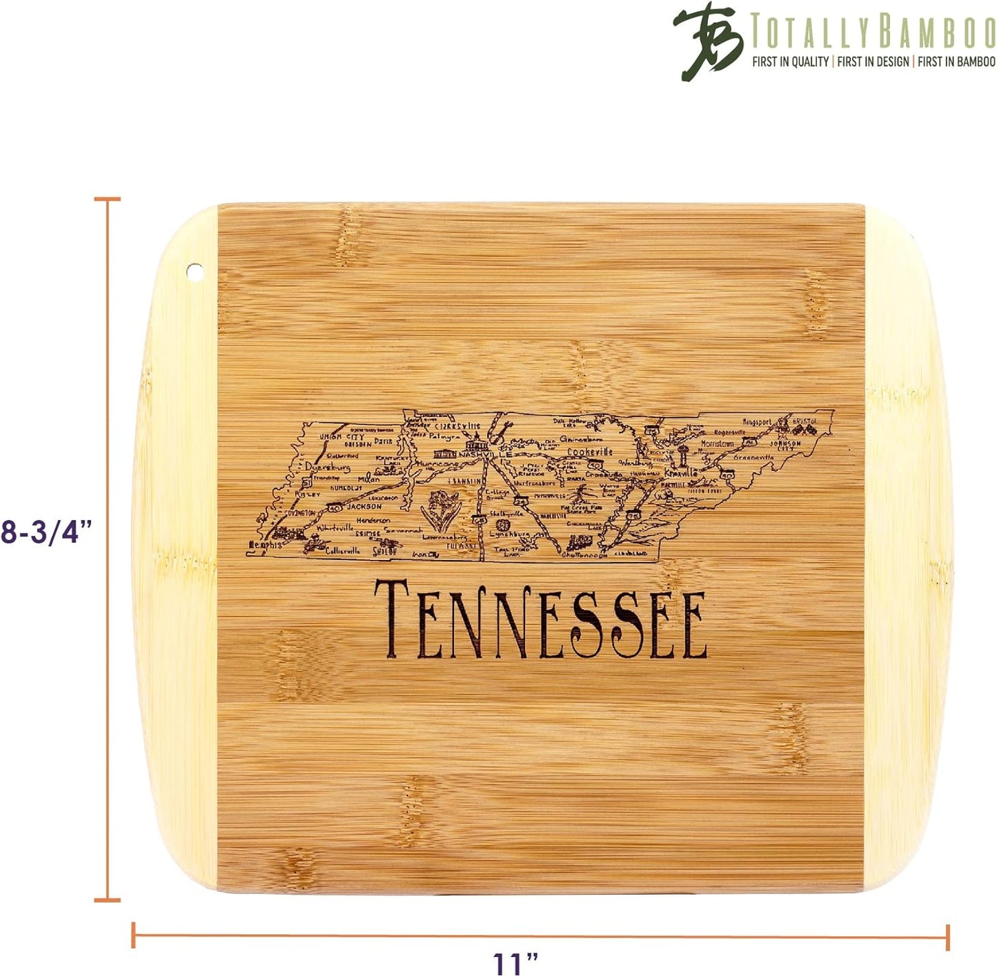 Totally Bamboo A Slice of Life New Jersey State Serving and Cutting Board, 11" x 8.75" - Colors A