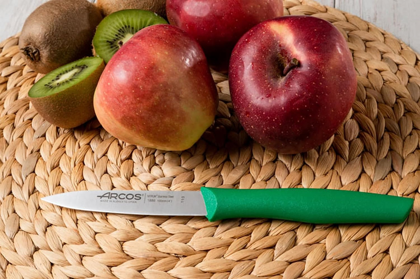 Arcos Set 3 pieces Paring Knife 3 Inch. 3 Paring Knives of Stainless Steel and Ergonomic Polypropylene Handle for Cutting Fruits, Vegetables and Tubers.. Series Nova. Color Black