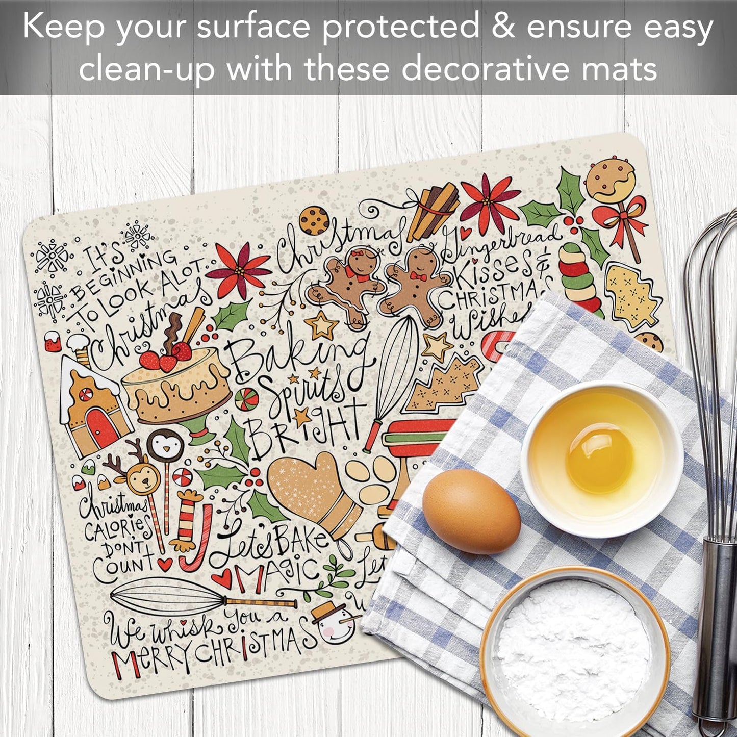 Cut N' Funnel Farmhouse Fall Designer Flexible Cutting Board Mat 15" x 11.5" Made in the USA Decorative Flexible Easy to Clean