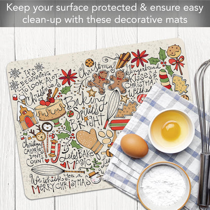 Cut N' Funnel Farmhouse Fall Designer Flexible Cutting Board Mat 15" x 11.5" Made in the USA Decorative Flexible Easy to Clean