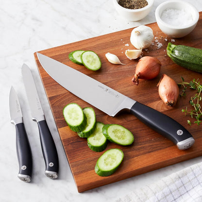 HENCKELS Silvercap Razor-Sharp 3-Piece Kitchen Knife Set, Chef Knife, Paring Knife, Utility Knife, German Engineered Informed by 100+ Years of Mastery