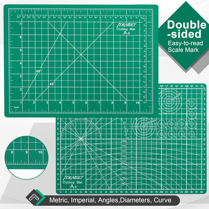 Density-upgraded 24" x 36" Large Self Healing Sewing Mat, Idemeet Rotary Cutting Mat 5-Ply Cut Board for Crafts Hobby Project, Scale Size 24" x 36", A1, Green