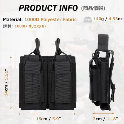Azarxis Tactical Mini Belt Pouches, Multi-Purpose Small Battery Case Compact Utility EDC Card Slot Holder Waist Bags Military Molle Pack Sundries Storage Pack