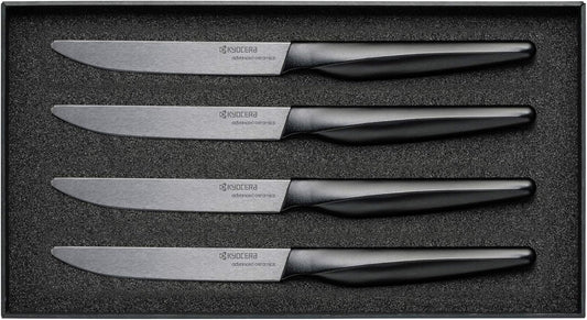 Kyocera 4-piece Ceramic Steak Knife Set, 4.5" White