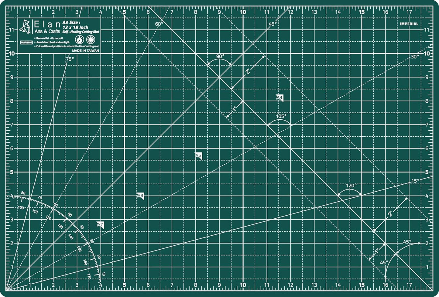 Elan Cutting Mat A4 Green, Self Healing Cutting Mat 9x12 Inch, 5-Ply Craft Board Green, Hobby Board for Crafts 9x12 Inch
