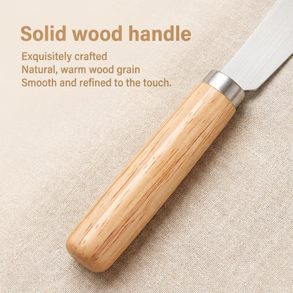 4 PCS Cheese Spreader, Stainless Steel Blade Butter Spreder Knife Wooden Handle Butter Knives Spreaders for Smooth Spreading Cheese Cream Jam Sandwiches Peanut Kitchen Utensils