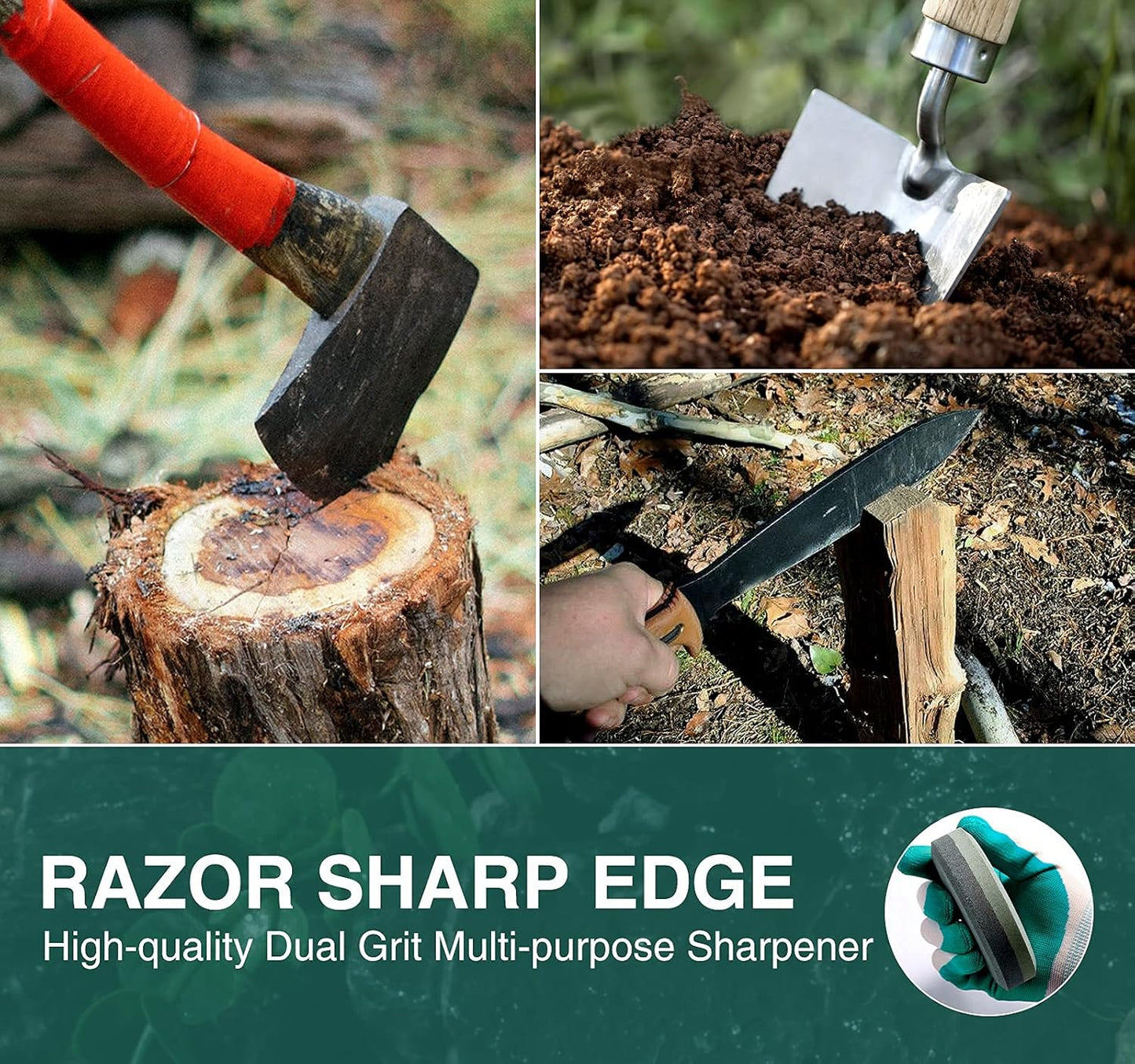 Dual Grit Multi-Purpose Sharpener Blade & Tool Sharpener with Bamboo Box