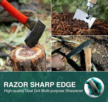 Dual Grit Multi-Purpose Sharpener Blade & Tool Sharpener with Bamboo Box