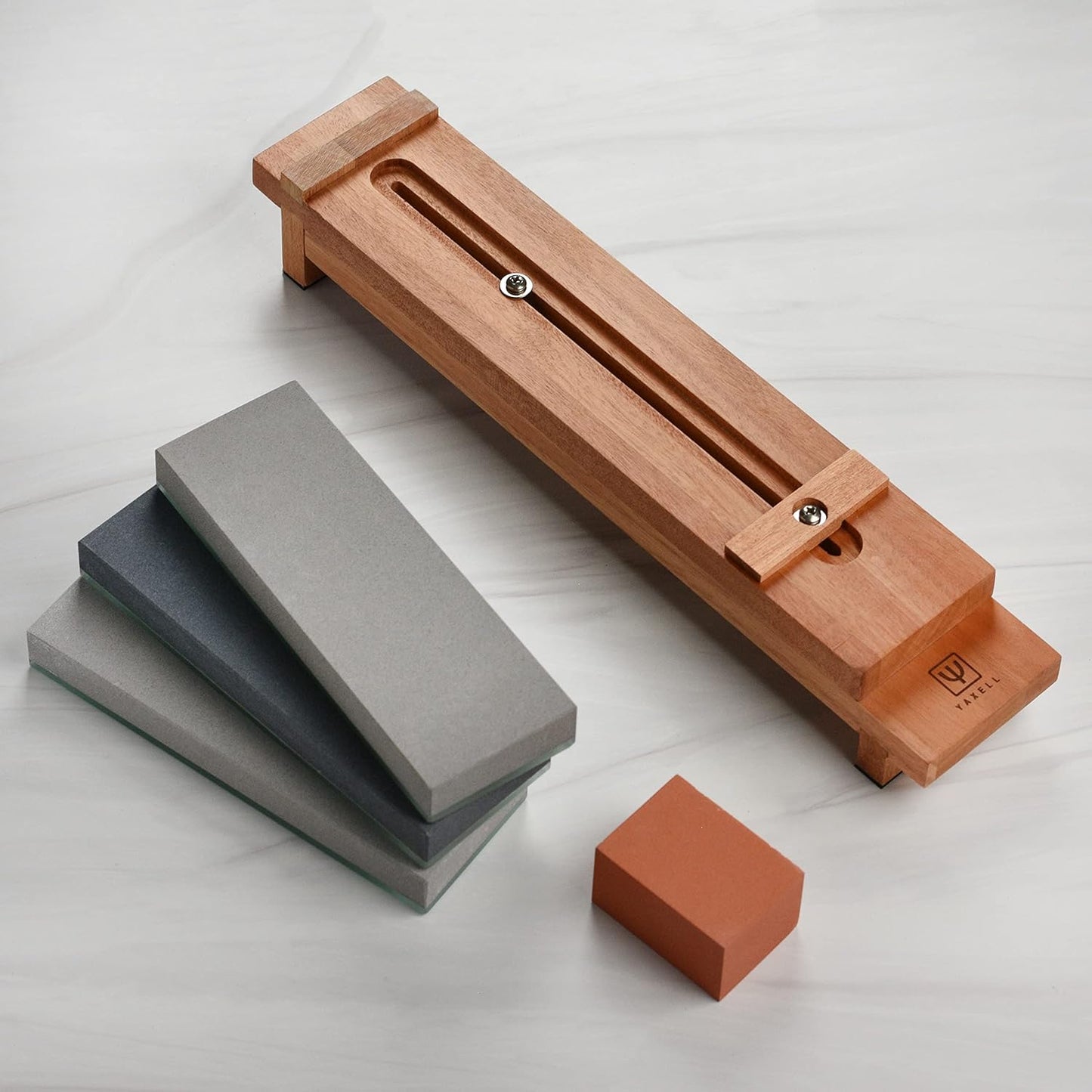 Yaxell Whetstone Kit - Made in Japan - 5 Piece Knife Sharpening Glass Stone Set