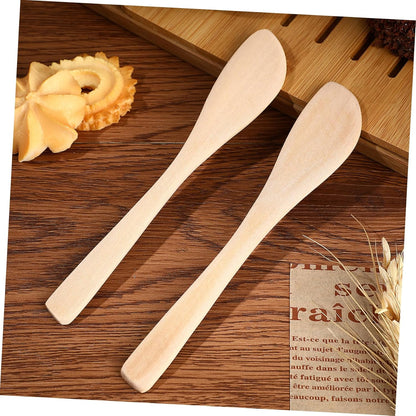 BESTONZON 20PCS Wooden Butter Knife, Mini Jam Spreader Set for Cheese Sandwich, Small Wood Spatula Cream Scraper, Dumpling Spoon, Peanut Food Spreading Knives