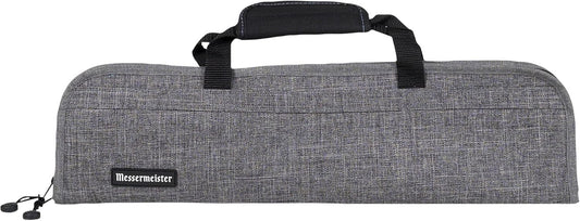 Messermeister Preservation 5-Pocket Knife Luggage, Heather Gray - 5 Elasticized, Reinforced Pockets for Culinary Tools - Holds Up to 18” Knife - Made From 100% Recycled Water Bottles