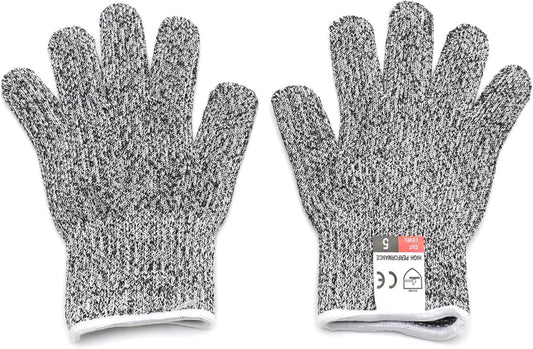 HTTMT- 10Pair XS 8-12yr Kid Cut Resistant Gloves High Performance Level 5 Protection Food Grade In/Outdoor [P/N: ET-TOOL032-XS X10-GRAY ]