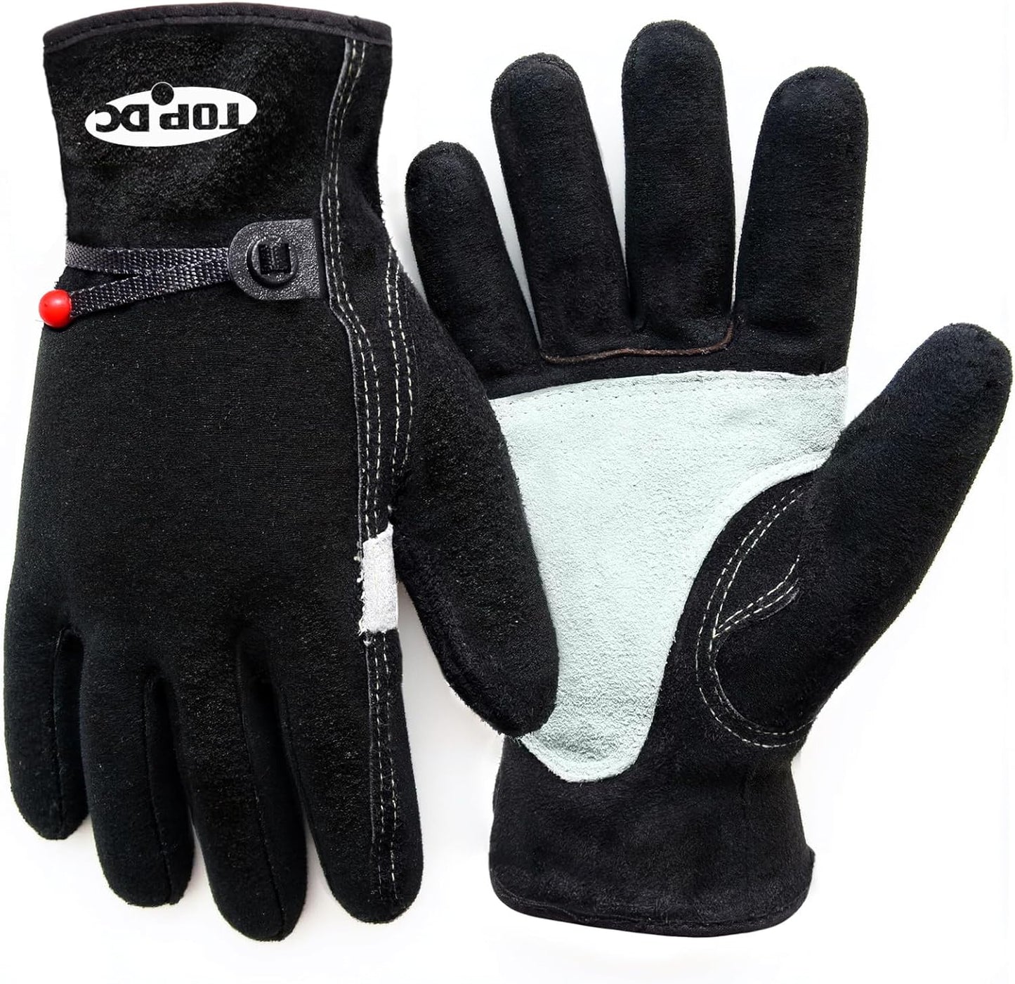 TOPDC Welding Gloves 16 Inches 932℉ Fire/Heat Resistant Leather Welding Gloves For Mig, Tig, Stick, Forge, BBQ, Grill, Fireplace, Wood Stove, Furnace, Oven, Animal Handling for Safe, Loving Pet Care