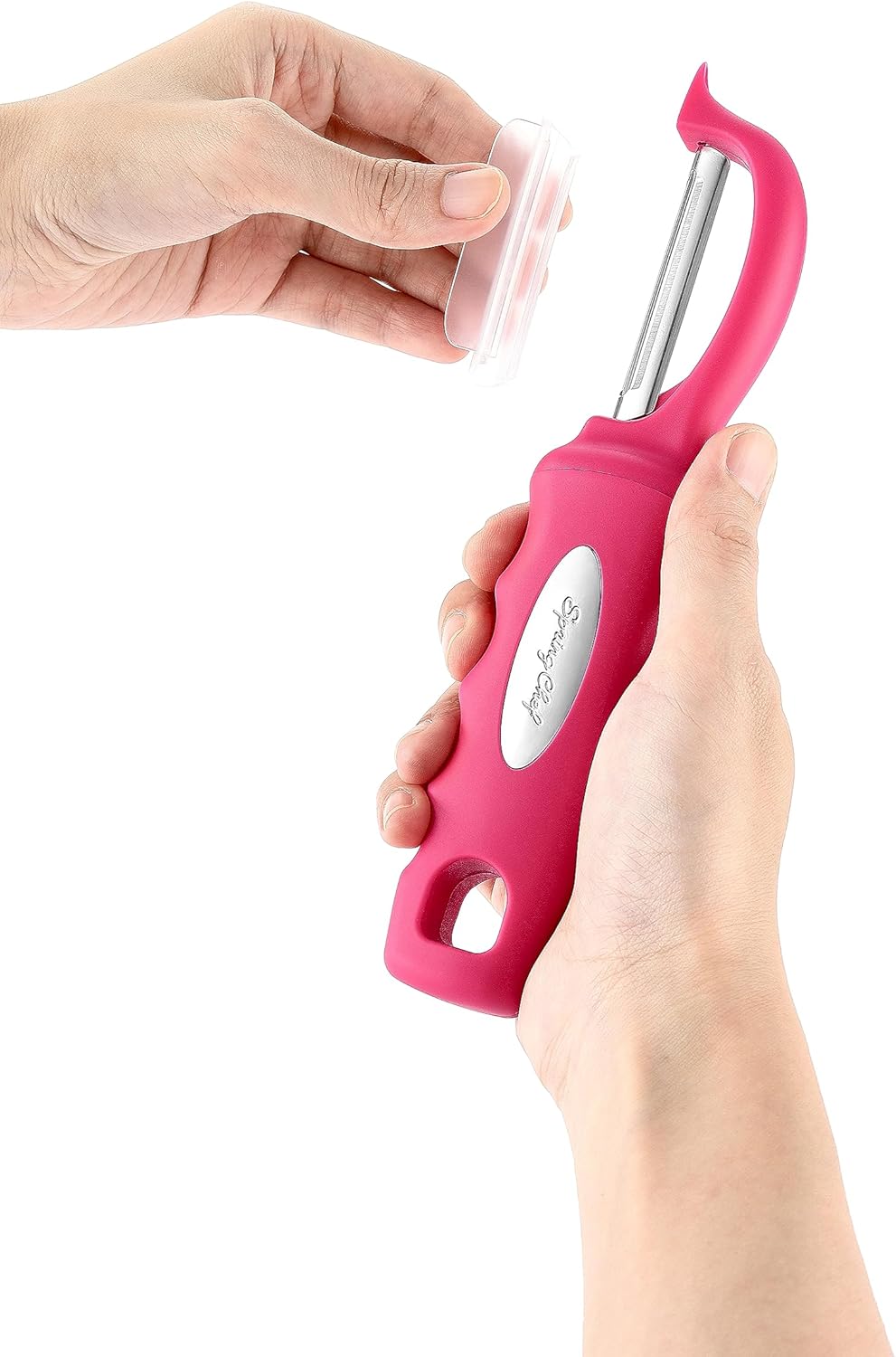 Spring Chef Premium Swivel Vegetable Peeler, Soft Grip Handle and Ultra Sharp Stainless Steel Blades - Perfect Kitchen Peeler For Veggie, Fruit, Potato, Carrot, Apple - Black