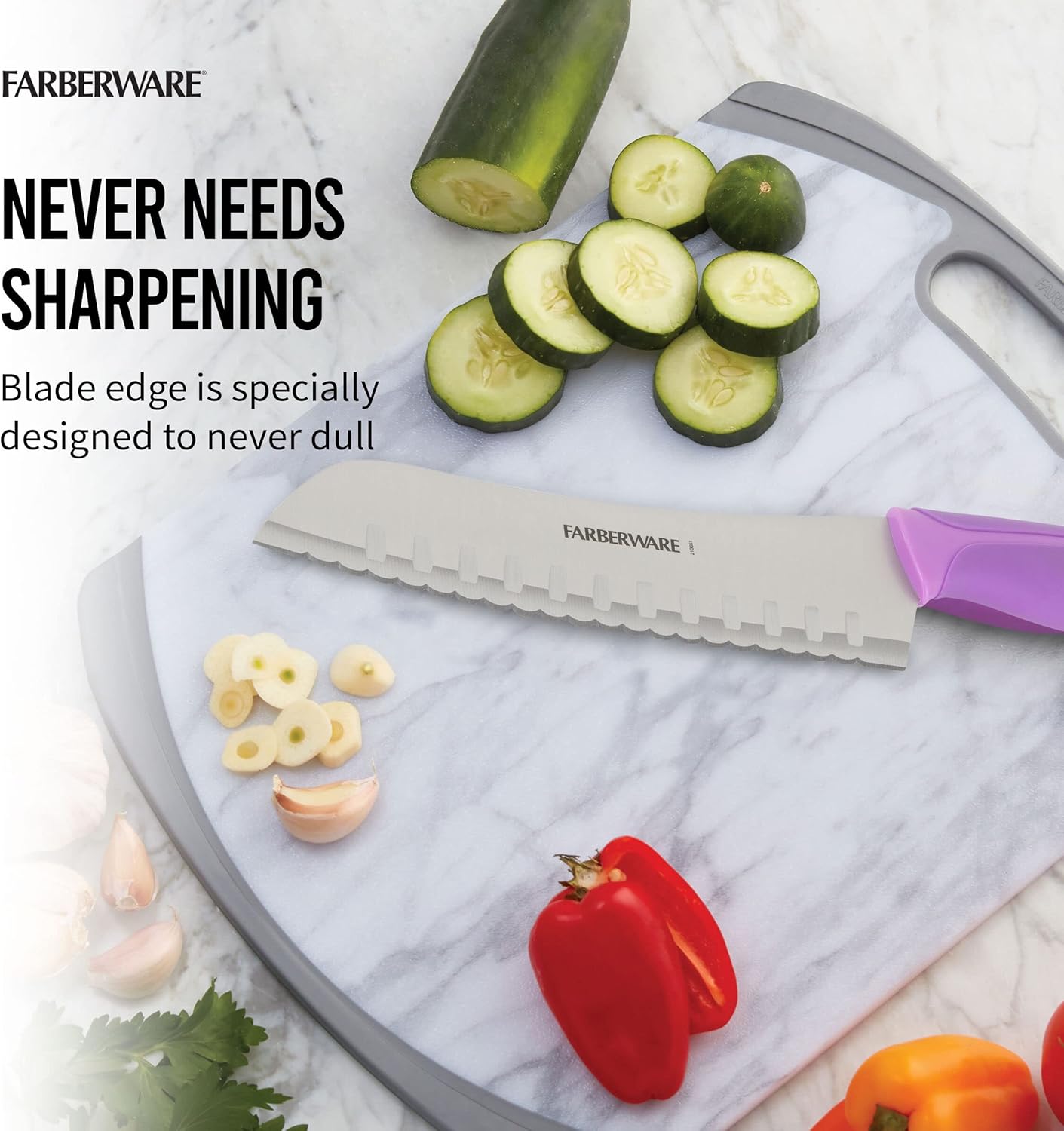 Farberware Precise Slice Utility Knife Set, 3 Piece, Multicolor