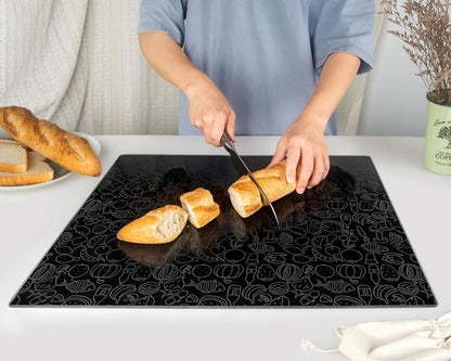 Kitchenville Glass Cutting Board 20”x16”: Tempered Glass Kitchen Counter Protector - Durable- Scratch-Resistant, Heat-Proof - Clear Design