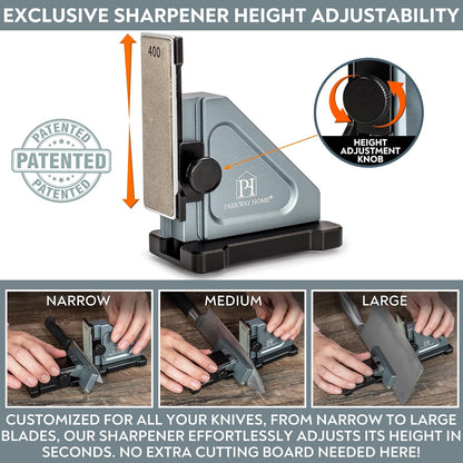 3000 & 6000 Grit Whetstone Plates Set – Extra Fine Corundum Sharpening Stones – Includes Leather Strop & Cleaning Eraser - Compatible Only with Parkway Home Adjustable Rolling Knife Sharpener