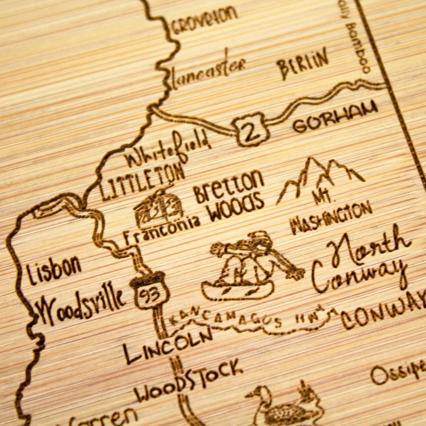 Totally Bamboo A Slice of Life New Jersey State Serving and Cutting Board, 11" x 8.75" - Colors A