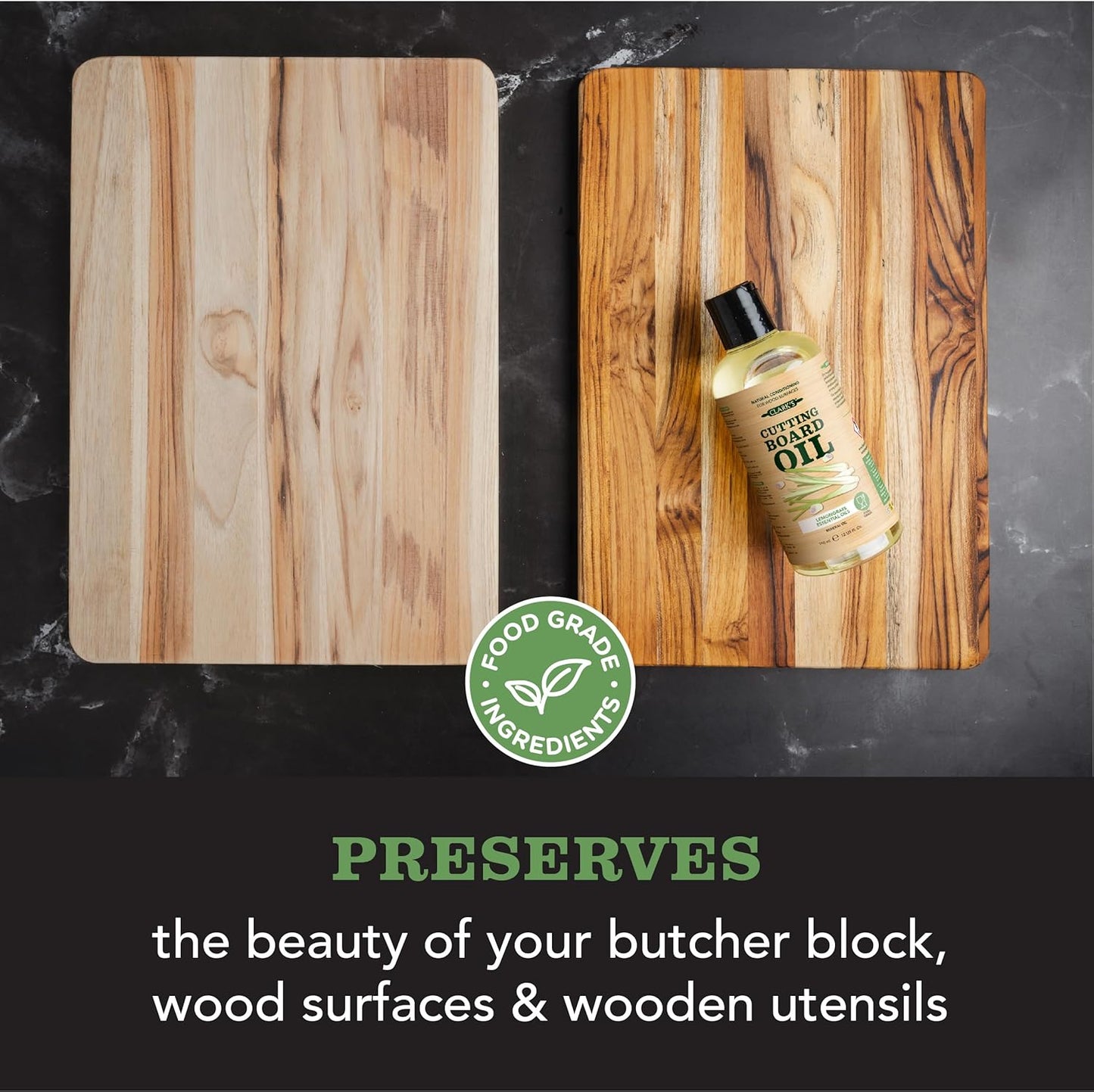 CLARK'S Cutting Board Oil - Coconut Extract Oil for Cutting Board - Made with Fractionated Coconut Oil for Kitchen Countertops, Butcher Blocks, Wooden Bowls and Utensils