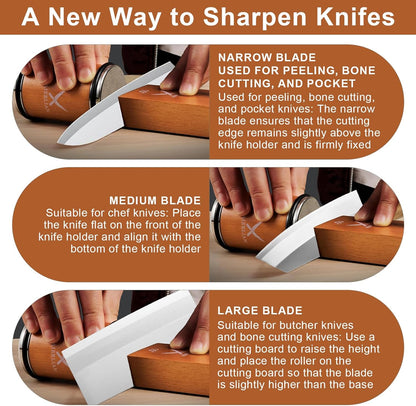 Knife Sharpener Tool Rolling Knife Sharpener Kit, Diamond, Ceramic Disc Sharpeners Are Used, 15°&20° Magnetic Inclination Angles Making Sharpening Easier, Is Your Good Idea For Gifts