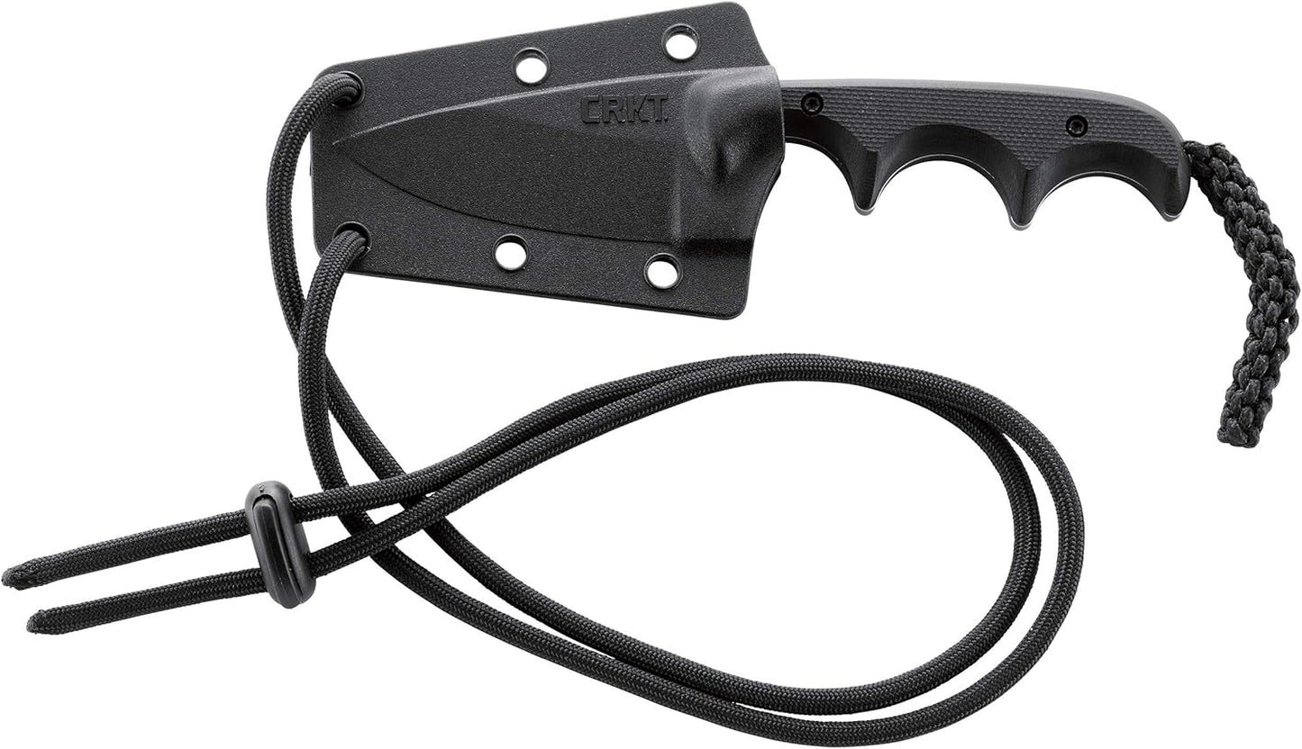CRKT Minimalist Bowie Outdoor Survival Fixed Blade Knife with Sheath: Stainless Steel Plain Edge Blade, Micarta Handle, 2387