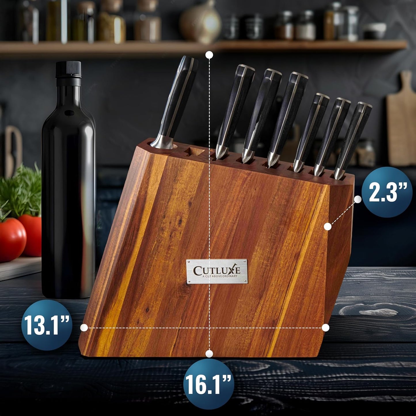 Cutluxe Chef Knife Set, 7 PCS Professional Chef's Knife Set – Razor Sharp German Steel, Full Tang, Ergonomic Handles – Artisan Series