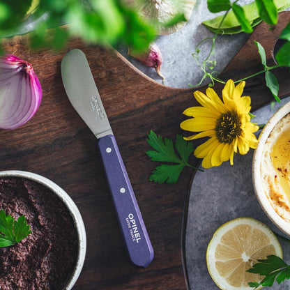OPINEL Essential No.117 Spreading + Butter Knife, Painted Hornbeam Wood Handles, Made in France (Natural)