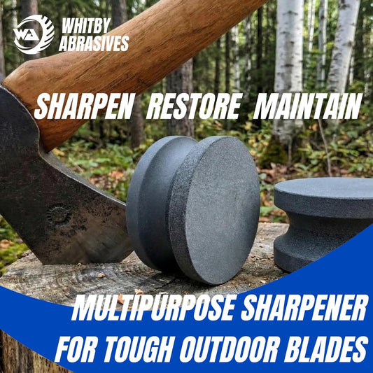 4" Dual Grit Axe/Hatchet Silicon Carbide Sharpener Multipurpose Sharpening Stone Grinding Wheel