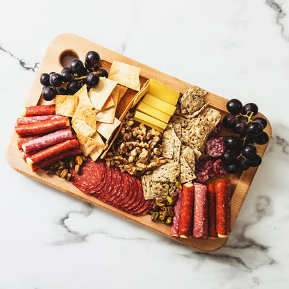 John Boos Prestige Series Rectangular Wooden Maple Cutting Board 18”x12” – 1.25” Thick, 8-lb Reversible Butcher Block with Juice Groove, Edge-Grain & Finger Grip Hole – Made in the USA