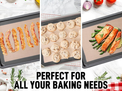 Zulay Kitchen Silicone Baking Mat Sheet Set - Reusable Baking Mat Nonstick - Half Sheet Baking Mat For Oven (Black, 1 Pack)