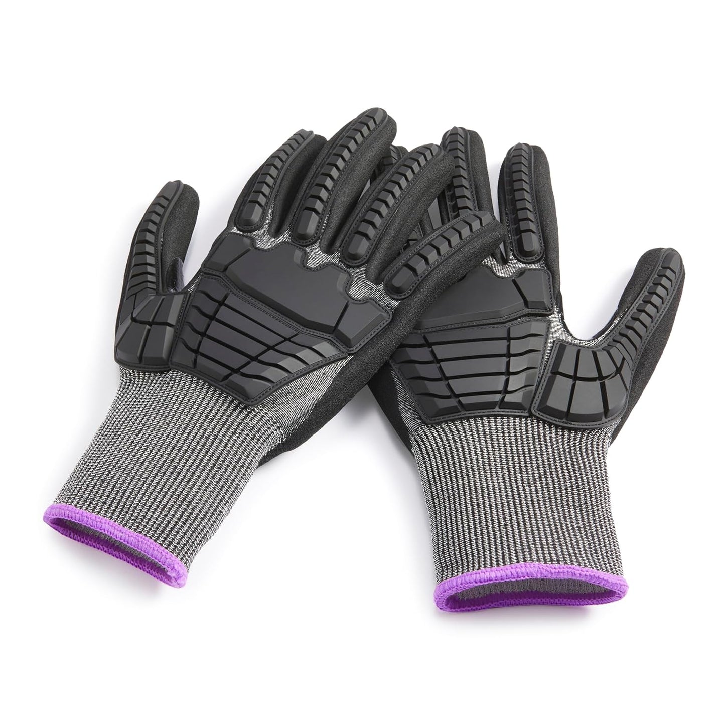 Amazon Basics Cut Level A2, Abrasion ANSI Level A4, Impact Protection Work Gloves, Touchscreen Compatible, 15G Sandy Nitrile Palm, Cut-Resistant, Pack of 100 Pairs, Black, Size XX-Small