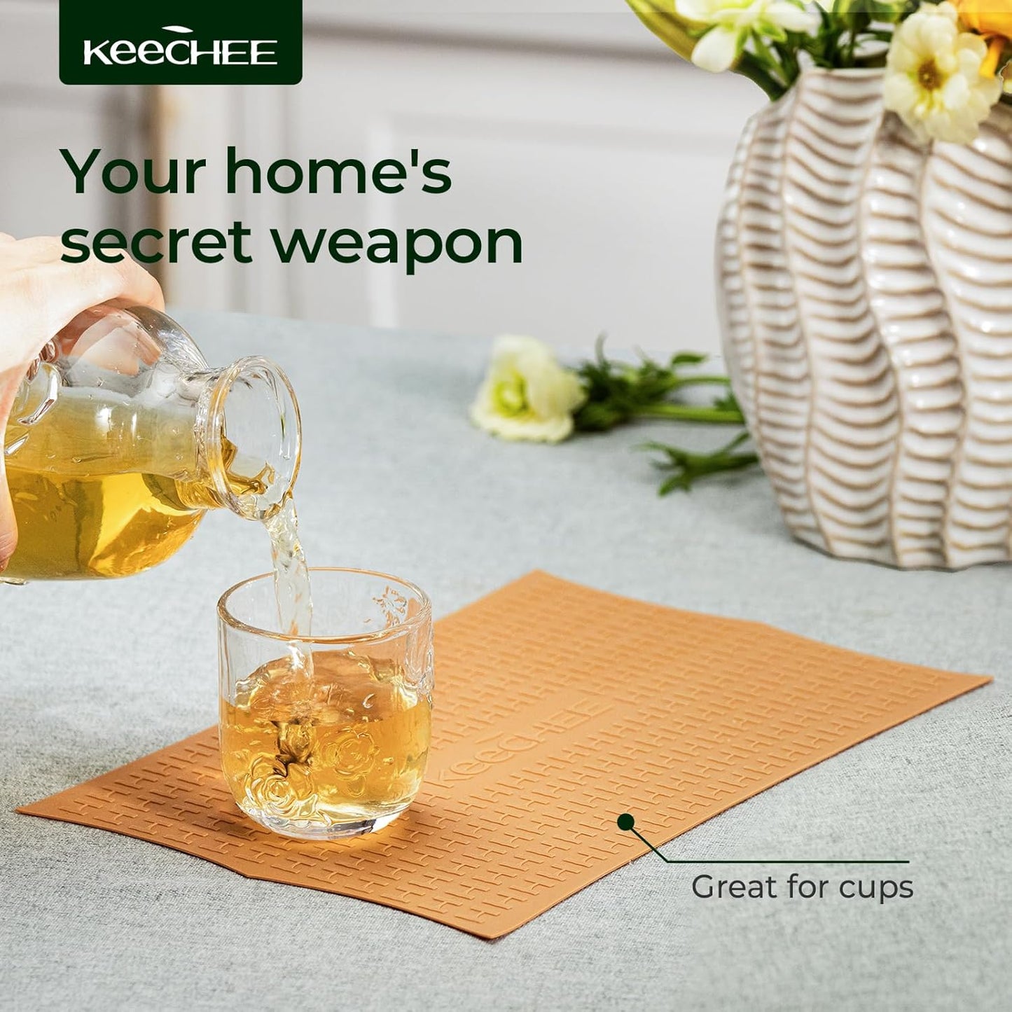 Keechee Silicone Non-Slip Mat for Cutting board, Preventing Cutting Injuries in the Kitchen Chopping Boards Feet for Kitchen Safe, Warm Gifts for Kitchen & Home Protector (Green)