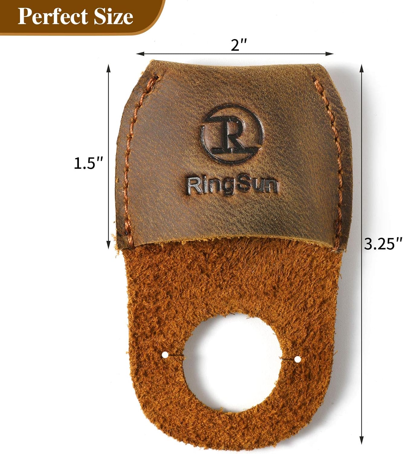 Ringsun Thumb Guard Wood Carving Tools, Leather Finger Protector, Handmade Carpenter Working Carving Kit Accessories Brown RS40