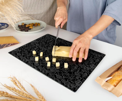 Kitchenville Glass Cutting Board 20”x16”: Tempered Glass Kitchen Counter Protector - Durable- Scratch-Resistant, Heat-Proof - Clear Design